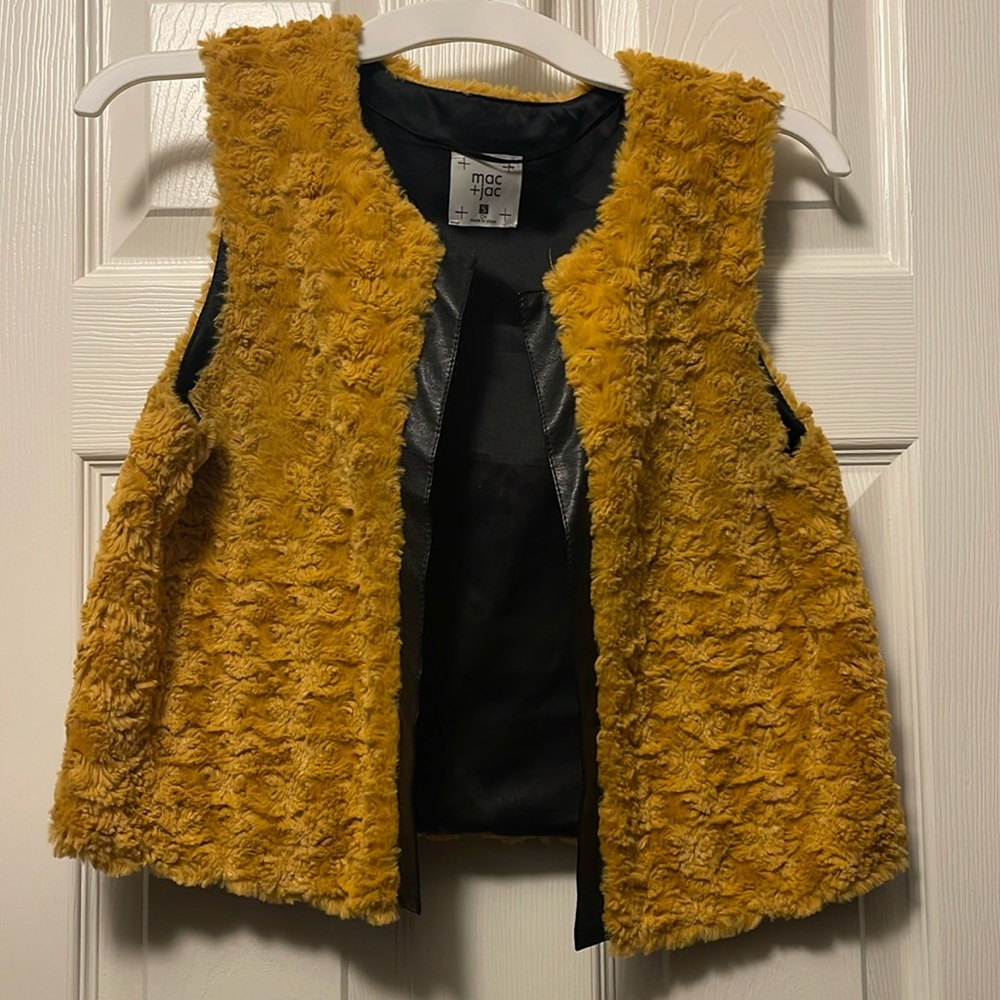Mac+Jac Yellow Fuzzy Vest